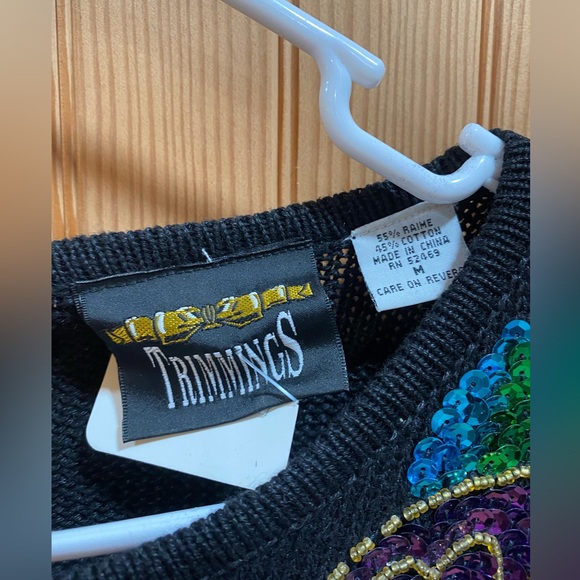 Vintage Black Tunic with Colorful Embellishments - Picture 6 of 6